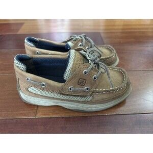 Sperry Top-Sider Lanyard 2-Eye Youth Boat Shoes Tan Leather Size 1M – Nautical
